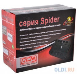 ИБП Powercom SPD 650U Spider 650VA/390W USB AVR RJ11 RJ45 (4+4 EURO) 688275