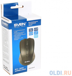 Беспроводная мышь SVEN RX 300 Wireless черная  BlueLED 3+1(колесо прокрутки) 600/1000 dpi симметричная