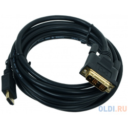 Кабель HDMI  DVI 19M/19M Single Link Gembird 3 0м черный позол разъемы экран пакет CC 10