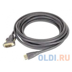Кабель HDMI  DVI 19M/19M Single Link Gembird\\Cabelexpert 1 8м черный позол разъемы экран пакет CC 6 Gembird 511944