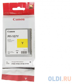 Картридж Canon PFI 107 Y для iPF680/685/780/785 130мл желтый 6708B001 