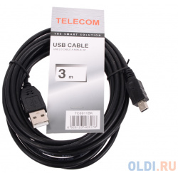 Кабель USB 2 0 AM miniB 3 0м VCOM TV Com TC6911BK 0M 6926123463178 Telecom 