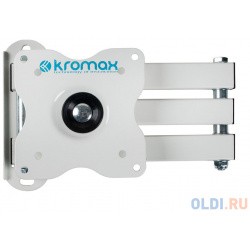 Кронштейн Kromax DIX 15 Белый  Кр стал наст для TV 10" 28" max 30 кг 5 ст св нак ±15° пов 180° от 48 377 мм VESA 100x100 20224