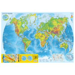 Карта мира (в новых границах)  Политическая и физическая (бол) АСТ 978 5 17 154937 4