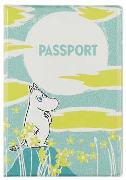 Обложка для паспорта MOOMIN Муми тролль  цветы и солнце (ПВХ бокс)