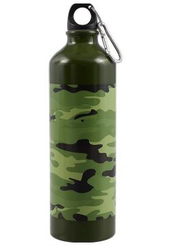 Бутылка с карабином Хаки (металл) (750мл) 