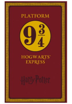 Блокнот  Гарри Поттер Платформа 9 и 3/4 (А5 192 стр цветной блок обложка из красной кожи с золотым тиснением)