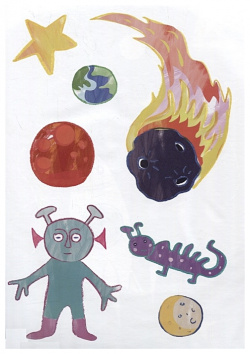 Креативная раскраска с наклейками "Космос" (А4) Kiddie Art 978 5 6041839 7
