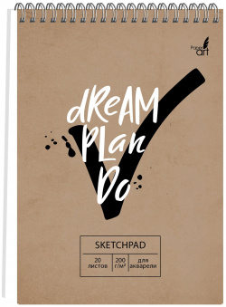 Dream and Do Скетчбук Paper Art формата 140*200 мм необходим каждому творческому