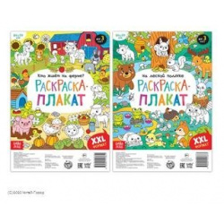 Домашние и лесные животные  Набор раскрасок плакатов (комплект из 2 книг)