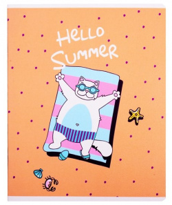 Тетрадь 48л кл  "Hello summer" мел картон микротекстур ламин