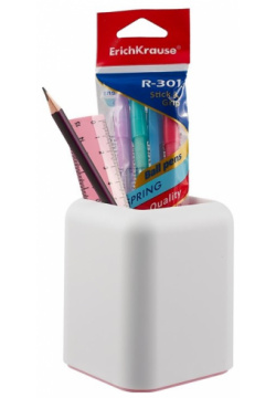 Набор настольный Forte (4ручки  карандаш линейка) Pastel белый с розовой вставкой