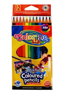 Карандаши цветные 12цв Акварельные "Colorino kids" шестигранные  к/к подвес Colorino