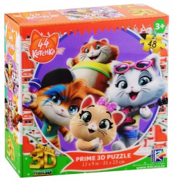 Пазл Super 3D Kids "44 котенка  Сюжет 1" 48 деталей Пазлы с стереоэффектом