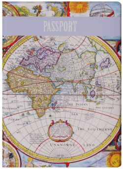 Обложка для паспорта "Старинная карта мира" 