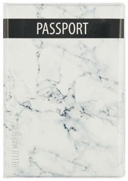 Обложка на паспорт «Мрамор»  серая для паспорта Мрамор серый (ПВХ бокс)