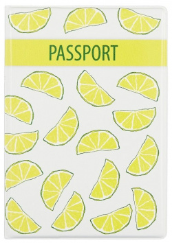 Обложка для паспорта Лимоны (ПВХ бокс) 