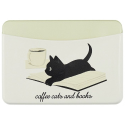Чехол для карточек горизонтальный Cofee cats and books (котенок) 