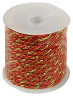 Шнур декоративный на пластиковой бобине (3м)  красно золотой (11 00839 2 3) Ш
