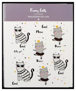 Дневник (165*200мм)  48л Be Smart "Funny cats" для старших классов мягкий переплет N907