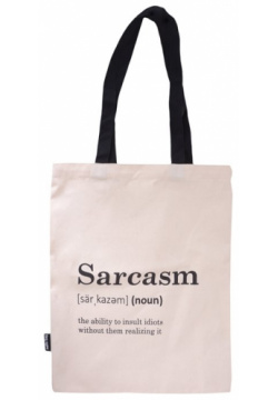 Сумка Sarcasm (словарь) (бежевая) (текстиль) (40х32) 