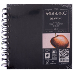Блокнот для зарисовок 15*15см 60л "Drawingbook" спираль  160г/м2 Fabriano