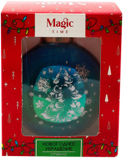 Елочный шар в подарочной коробке LED Ёлочка (стекло) (8x8) (89856) 
