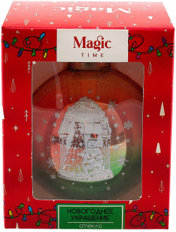 Елочный шар в подарочной коробке LED Снеговик (стекло) (8x8) (89857) 