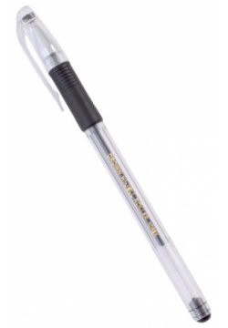 Ручка гелевая черная "Hi Jell Grip" 0 5мм  грип Crown