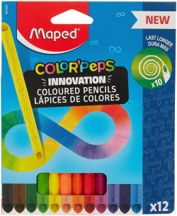 Карандаши цветные 12цв "COLORPEPS INFINITY" трехгранные  подвес Всемирно