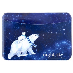 Чехол для карточек горизонтальный Белые медведи Night sky 