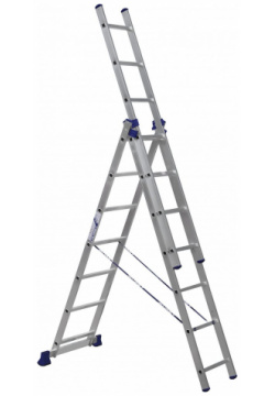 Универсальная алюминиевая трехсекционная лестница Алюмет 5307 Серия H3