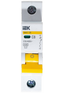 Однополюсный автоматический выключатель IEK ИЭК MVA20 1 008 C ВА47 29