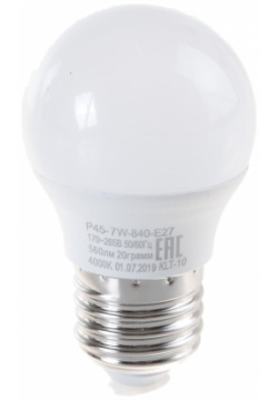 Светодиодная лампа ЭРА Б0020554 LED smd P45 7w 840 E27