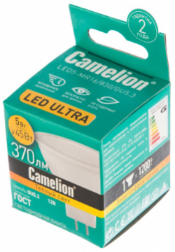 Светодиодная лампа Camelion 12025 LED5 MR16/830/GU5 3