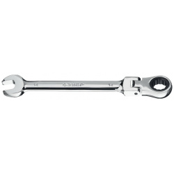Комбинированный трещоточный шарнирный гаечный ключ ЗУБР 27101 14 ПРОФ 