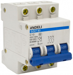 Автоматический выключатель ANDELI ADL01 091 DZ47 63