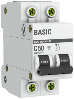 Автоматический выключатель EKF mcb4729 2 50C ВА 47 29 Basic