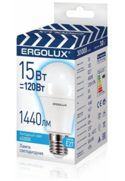 Светодиодная лампа Ergolux 13638 LED A60 15W E27 4K ЛОН