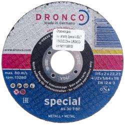 Диск отрезной по металлу DRONCO 1111055100 Special AS30T