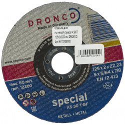 Диск отрезной по металлу DRONCO 1121055100 Special AS30T