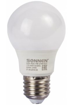 Светодиодная лампа SONNEN 453693 LED A55 7W 2700 E27