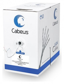Одножильный кабель Cabeus  UTP 2P Cat 5e SOLID GY