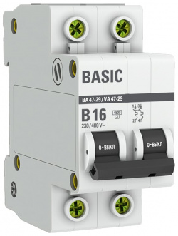 Автоматический выключатель EKF mcb4729 2 16 B ВА 47 29 Basic