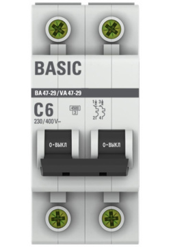Автоматический выключатель EKF mcb4729 2 06C ВА 47 29 Basic