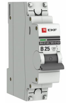 Автоматический выключатель EKF mcb4763 1 25B pro ВА 47 63  PROxima