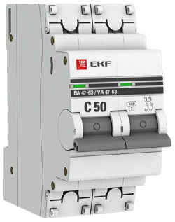 Автоматический выключатель EKF mcb4763 2 50C pro PROxima ВА 47 63
