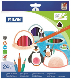 Трехгранные цветные карандаши Milan  0722324 1110719