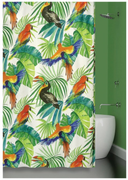 Штора для ванной комнаты Bath Plus ch 21255 BIRDS JUNGLE ТУКАНЫ