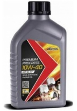 Моторное полусинтетическое масло AKross AKS0001MOS PREMIUM PROGRESS 10W 40 SL/CF